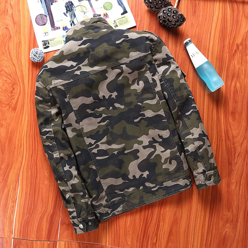 Herren Canvas-Fieldjacke im Military-Utility-Stil mit Schulterpatten und Mehrfachtaschen Drune
