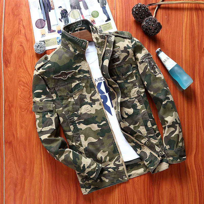 Herren Canvas-Fieldjacke im Military-Utility-Stil mit Schulterpatten und Mehrfachtaschen Drune