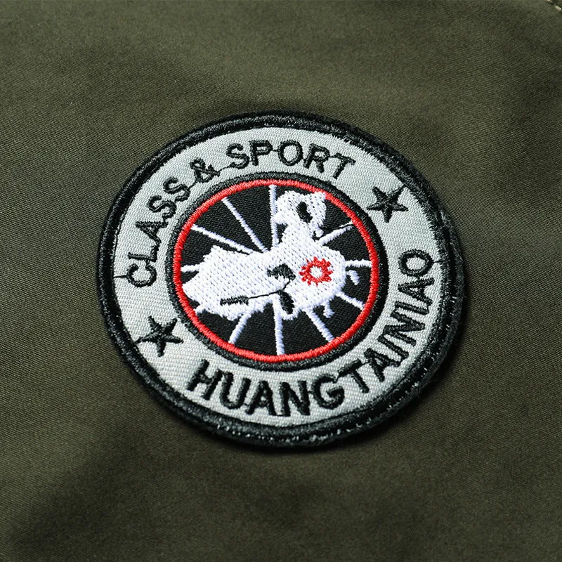 Herren Canvas-Fieldjacke im Bomberstil mit Stehkragen, Taschenklappen und elastischen Bündchen Drune