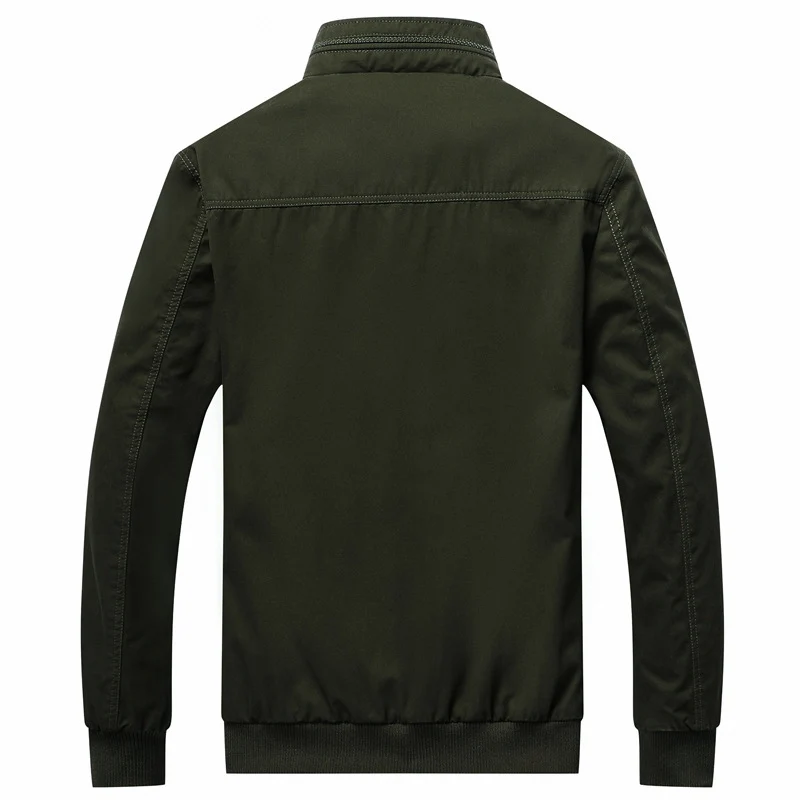 Herren Canvas-Fieldjacke im Bomberstil mit Stehkragen, Taschenklappen und elastischen Bündchen Drune