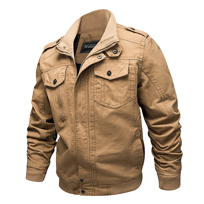 Herren Canvas-Fieldblouson im Utility-Style mit Schulterpatten, Brustpattentaschen und Rippbündchen Drune