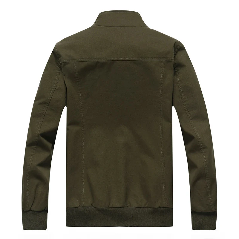 Herren Canvas-Fieldblouson im Pilotencut mit kariertem Innenfutter, Stehkragen und Rippbündchen Drune