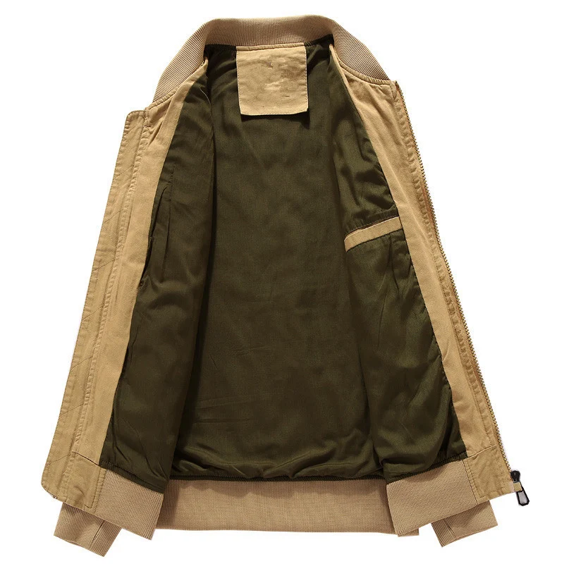 Herren Canvas-Field-Bomberjacke mit bestickten Patches und Ärmel-Utilitytasche Drune