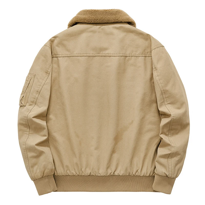 Herren Canvas-Feldjacke mit Teddykragen, wärmender Fütterung und Utility-Taschen Drune