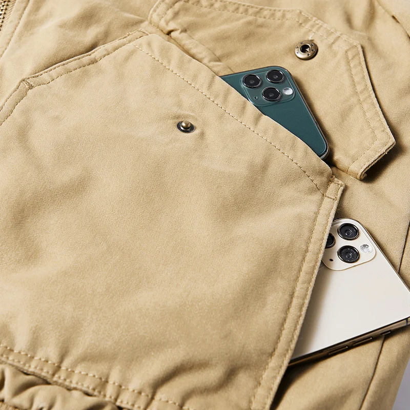 Herren Canvas-Feldjacke mit Teddykragen, wärmender Fütterung und Utility-Taschen Drune