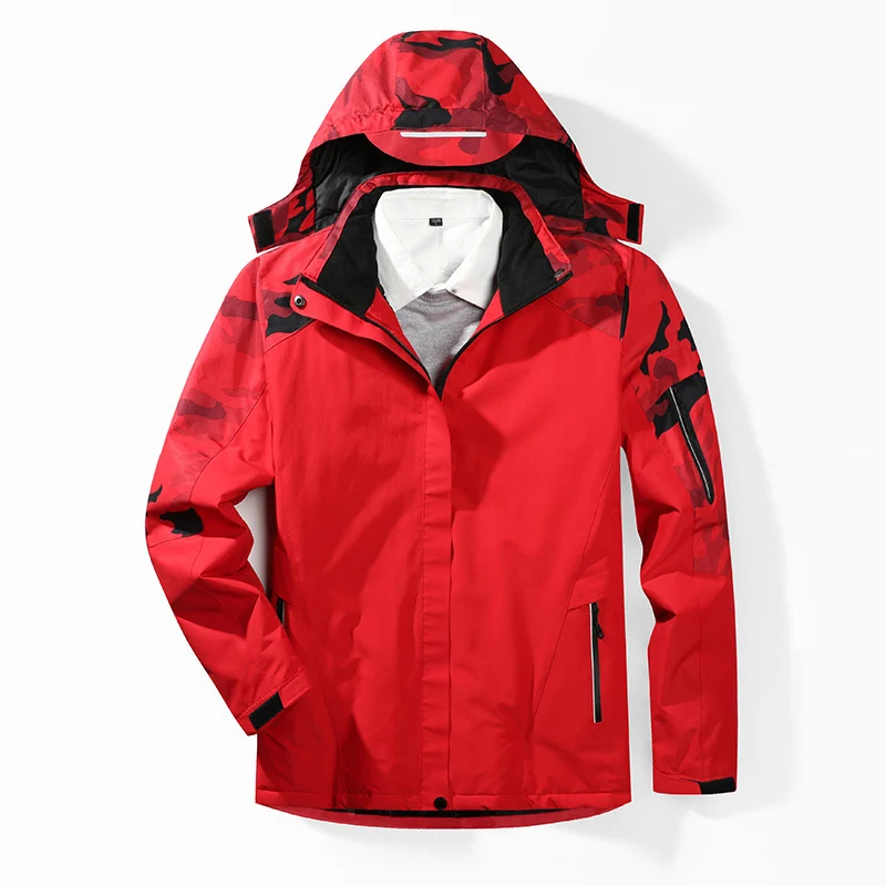 Herren Camouflage-Softshelljacke mit abnehmbarer Kapuze und atmungsaktivem Innenfutter Drune