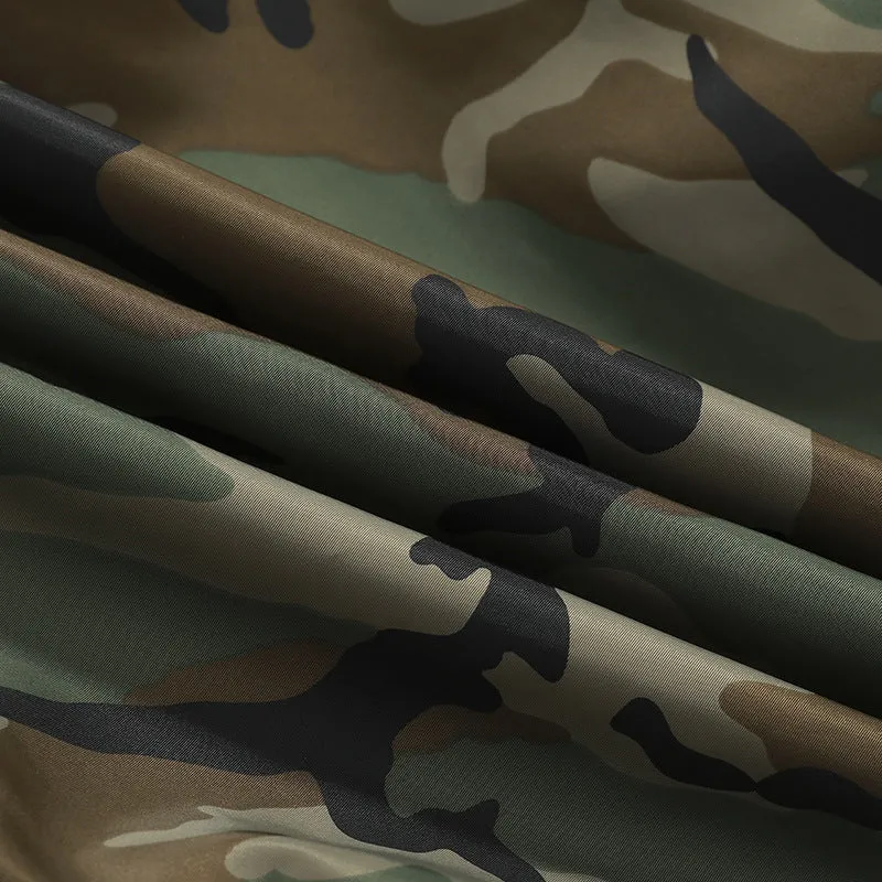 Herren Camouflage Piloten‑Bomberjacke mit Ärmeltasche, Utility‑Reißverschluss und gerippten Bündchen Drune