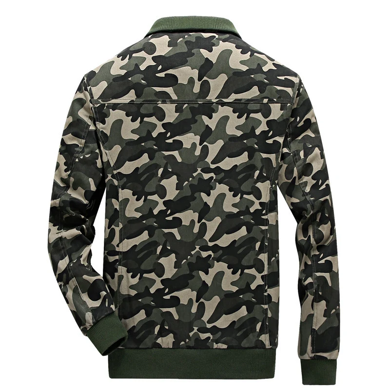 Herren Camouflage-Fieldblouson im Urban-Militärstil mit Rippbündchen und Mehrfach-Taschen Drune