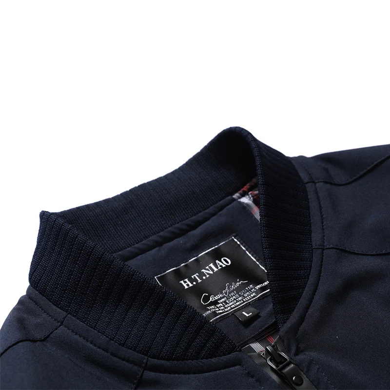 Herren Bomberjacke mit kariertem Innenfutter, windabweisender Shell und Reißverschluss-Taschen Drune