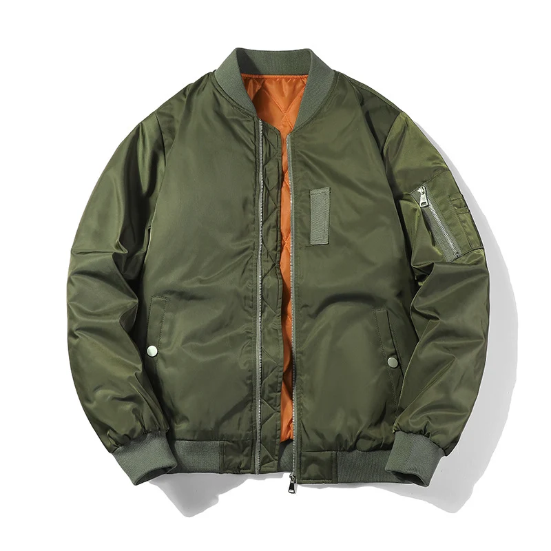 Herren Bomberjacke im Pilotenblouson‑Stil aus Nylon mit wattierter Innenfütterung und Ärmeltasche Drune