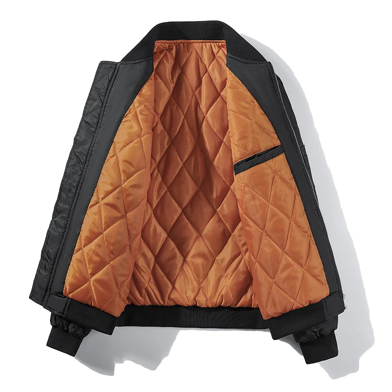 Herren Bomberjacke im Pilotenblouson‑Stil aus Nylon mit wattierter Innenfütterung und Ärmeltasche Drune
