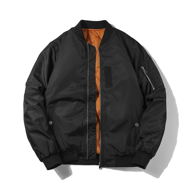 Herren Bomberjacke im Pilotenblouson‑Stil aus Nylon mit wattierter Innenfütterung und Ärmeltasche Drune
