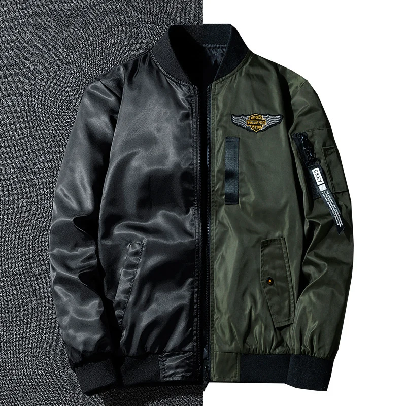 Herren Bomberjacke im Fliegerstil mit Nylon‑Shell, Patch‑Applikationen und Ärmeltasche Drune