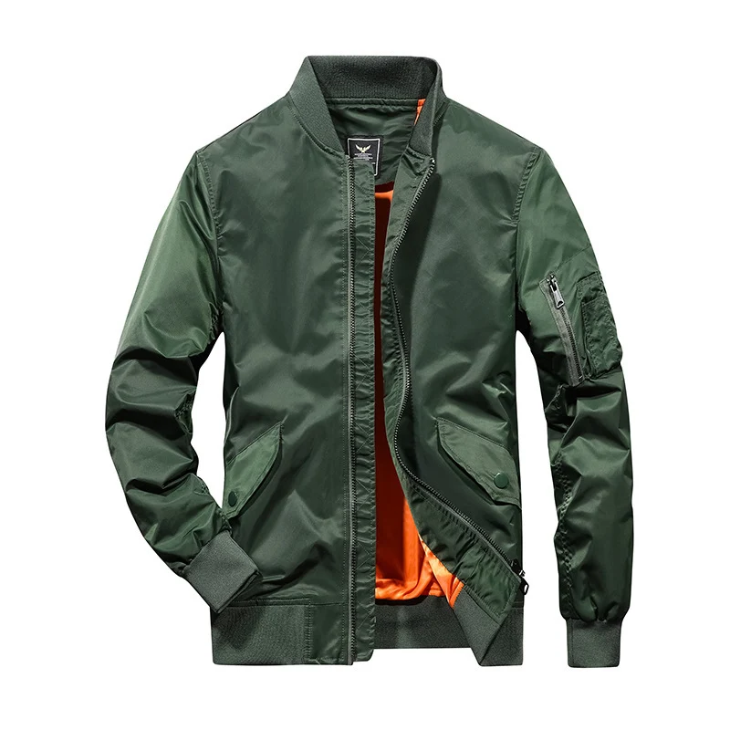 Herren Bomberjacke im Aviator-Utility-Stil mit Ärmeltasche und verstärkten Rippbündchen Drune