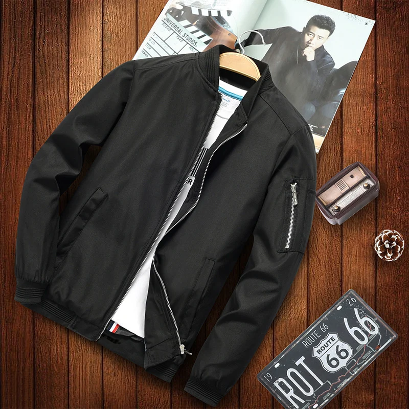 Herren Bomberjacke im Aviator-Microfiber-Look mit Ärmeltasche und gerippten Abschlüssen Drune