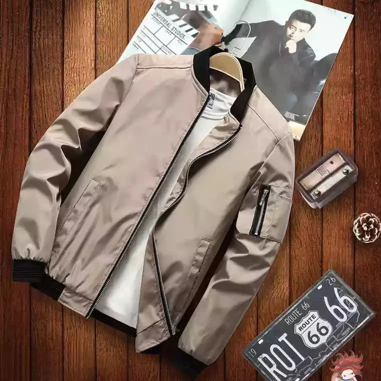 Herren Bomberjacke im Aviator-Microfiber-Look mit Ärmeltasche und gerippten Abschlüssen Drune
