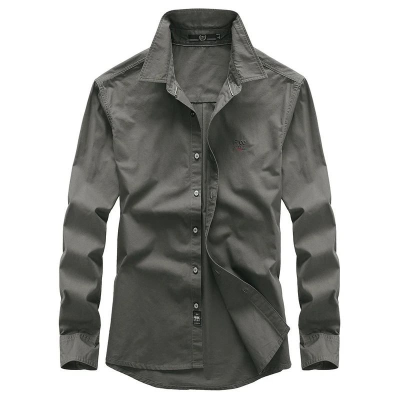 Herren Baumwoll-Hemd Slim‑Fit mit Kentkragen und verdeckter Knopfleiste Drune