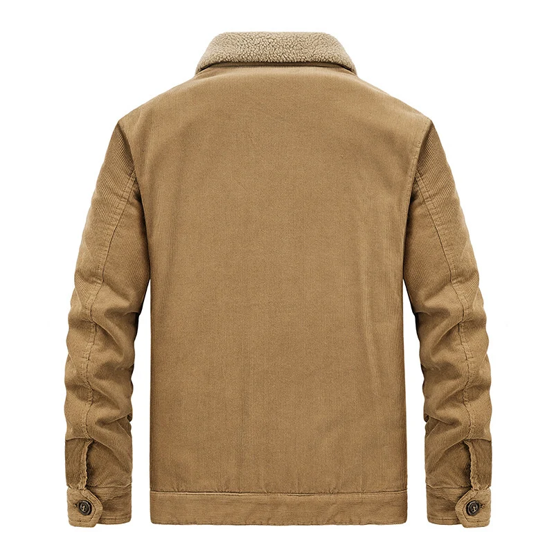 Herren Baumwoll-Cordjacke im Worker-Blouson mit wärmender Sherpa-Innenausstattung Drune