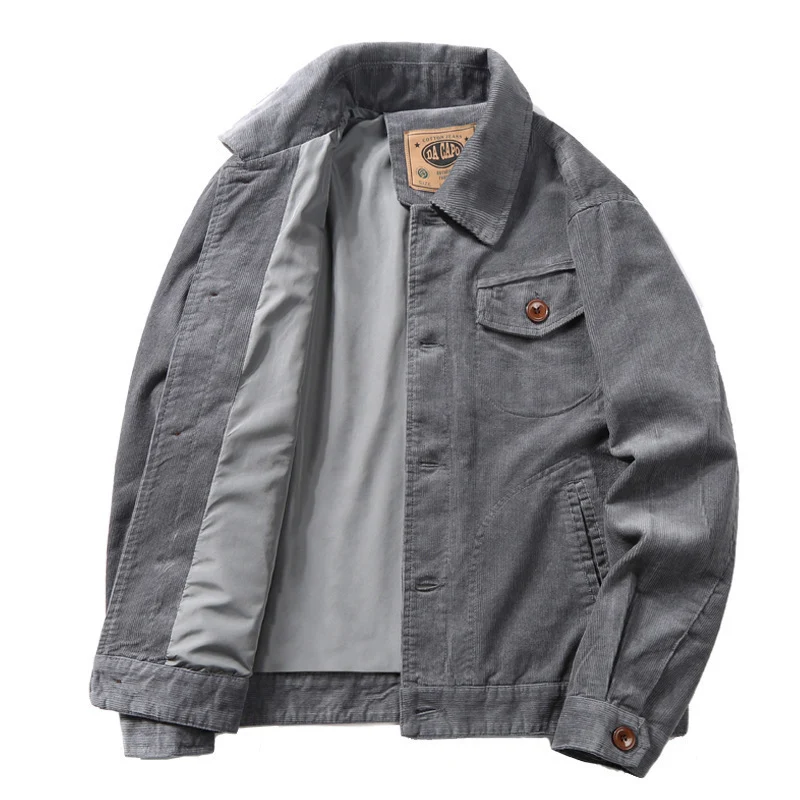 Herren Baumwoll-Cordjacke im Worker-Blouson mit leichtem Innenfutter Drune