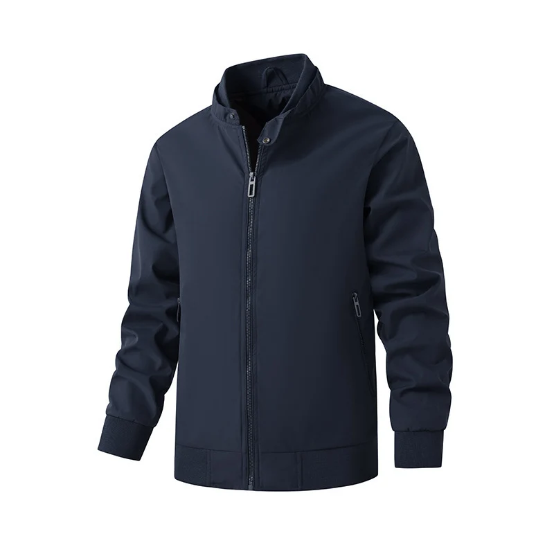 Herren Aviator-inspirierte Windbreaker-Bomberjacke mit Stehkragen und Mesh-Innenfutter Drune