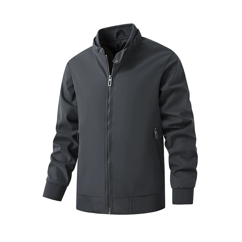 Herren Aviator-inspirierte Windbreaker-Bomberjacke mit Stehkragen und Mesh-Innenfutter Drune