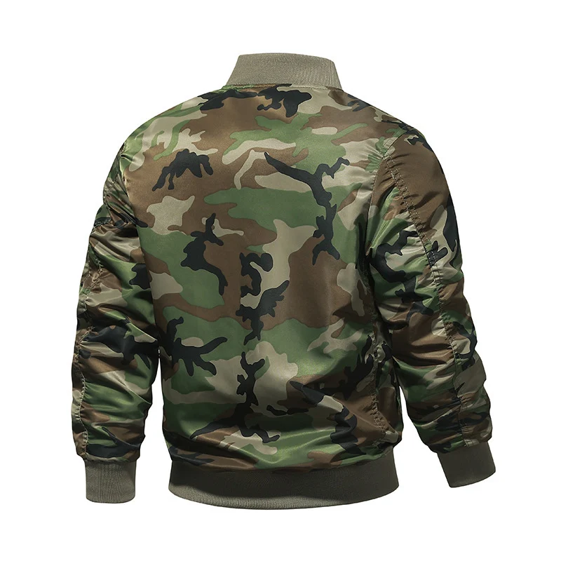 Herren Aviator-Bomberjacke im Military-Utility-Look mit Ärmeltasche und auffälligem Flugbändchen Drune