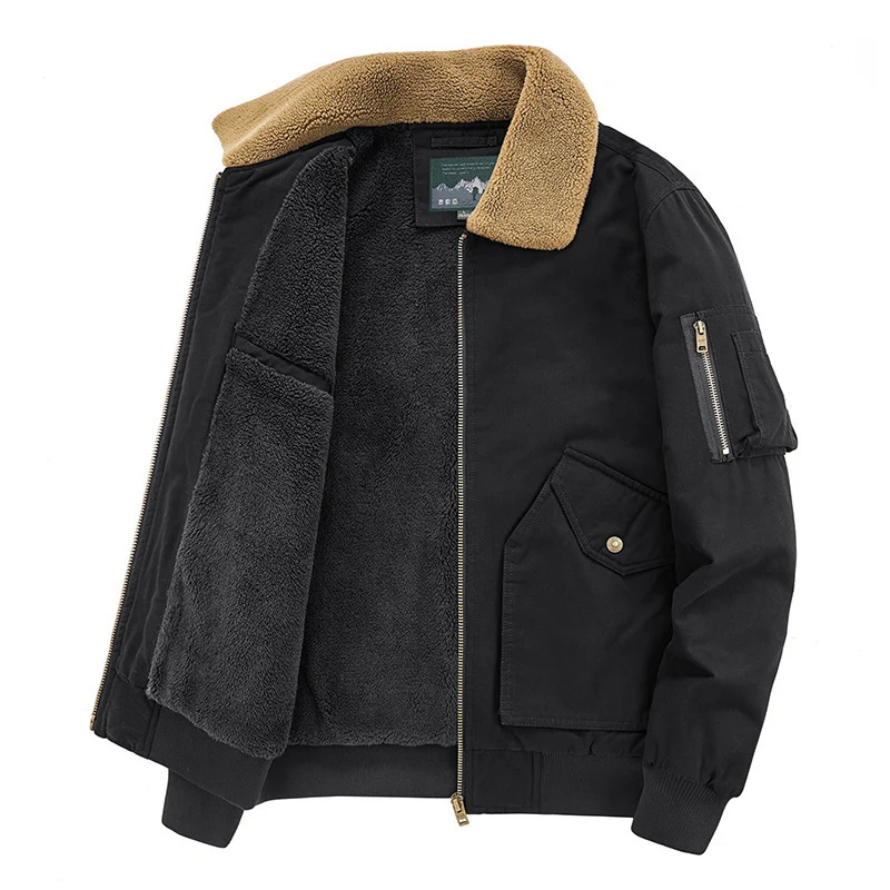 Herren Aviator-Blouson mit Sherpa-Kragen und Thermo-Teddyfutter Drune