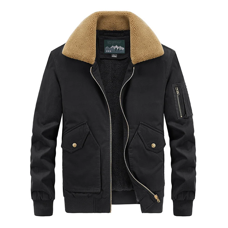 Herren Aviator-Blouson mit Sherpa-Kragen und Thermo-Teddyfutter Drune