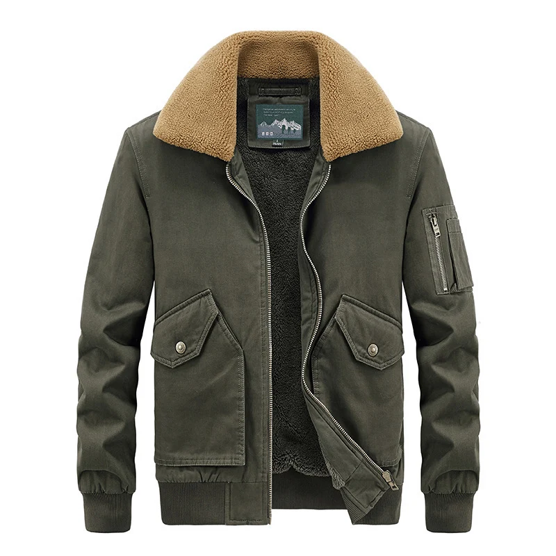 Herren Aviator-Blouson mit Sherpa-Kragen und Thermo-Teddyfutter Drune
