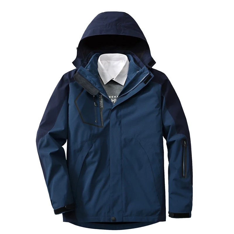 Herren atmungsaktive und wasserfeste Softshell-Outdoorjacke mit verschweißten Nähten und Multifunktions-Taschen Drune