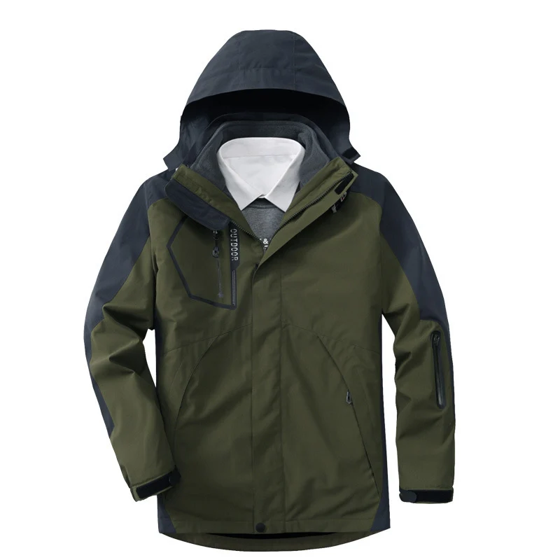 Herren atmungsaktive und wasserfeste Softshell-Outdoorjacke mit verschweißten Nähten und Multifunktions-Taschen Drune