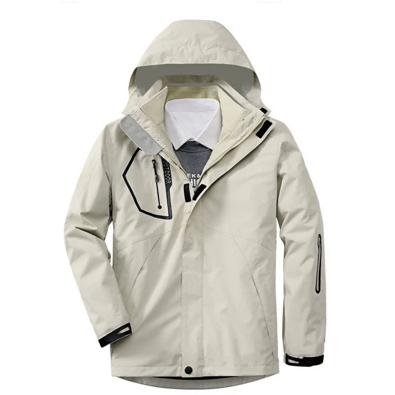 Herren atmungsaktive und wasserfeste Softshell-Outdoorjacke mit verschweißten Nähten und Multifunktions-Taschen Drune