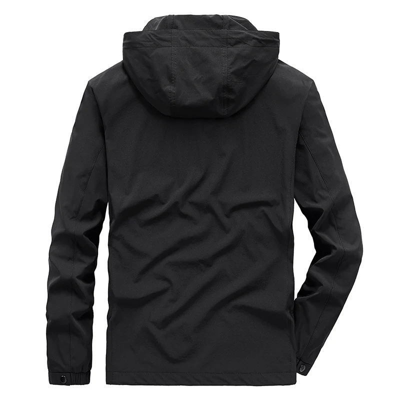 Herren Atmungsaktive Softshelljacke mit verstellbarer Kapuze und verdecktem zweiwegigen Reißverschluss Drune