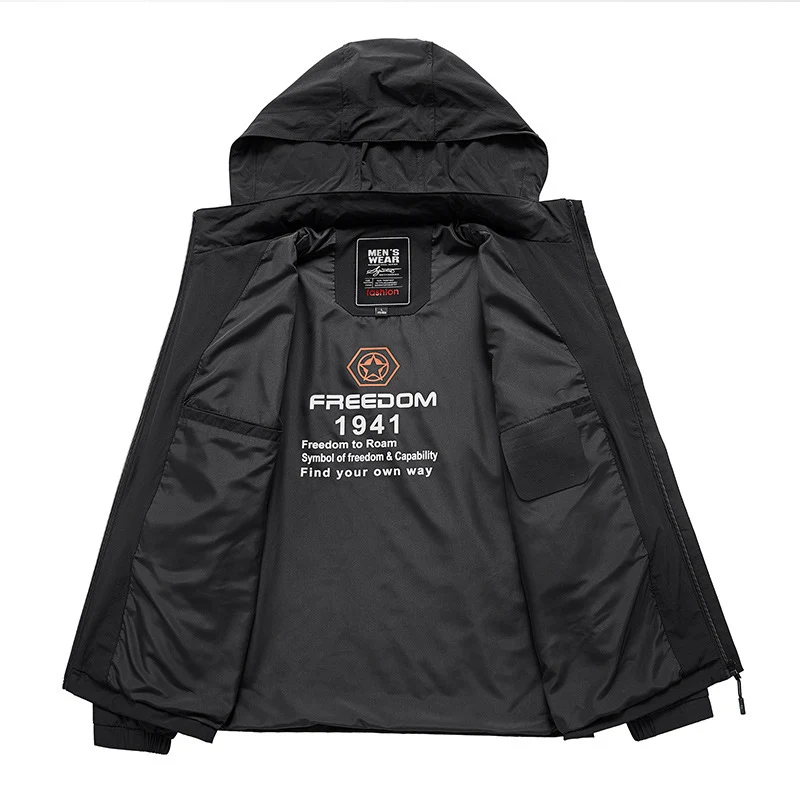 Herren Atmungsaktive Softshelljacke mit verstellbarer Kapuze und verdecktem zweiwegigen Reißverschluss Drune