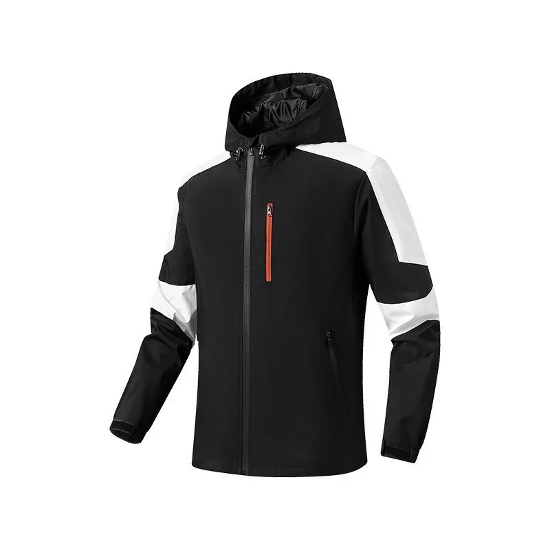 Herren Atmungsaktive Softshell‑Hardshell‑Hybridjacke mit Kapuze und wasserdichten Reißverschlusstaschen Drune