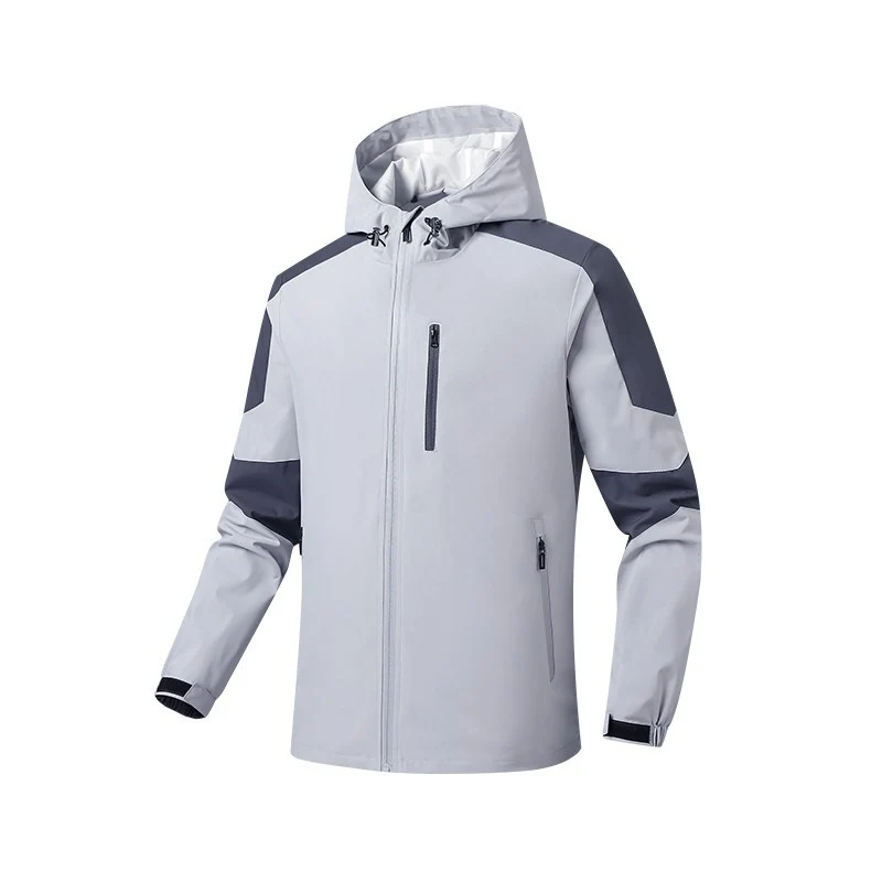 Herren Atmungsaktive Softshell‑Hardshell‑Hybridjacke mit Kapuze und wasserdichten Reißverschlusstaschen Drune