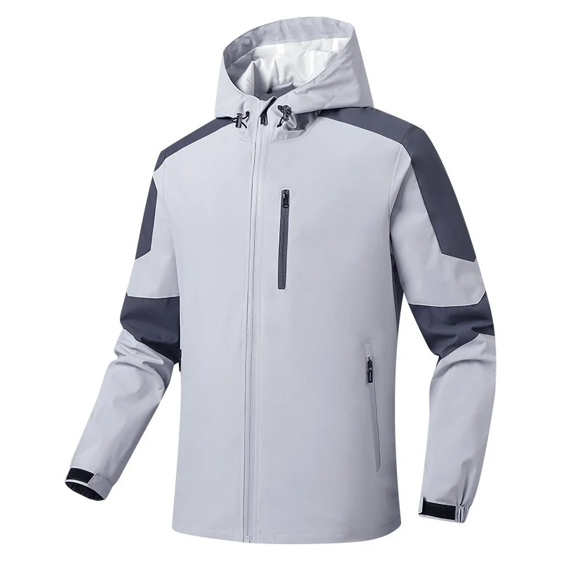 Herren Atmungsaktive Softshell‑Hardshell‑Hybridjacke mit Kapuze und wasserdichten Reißverschlusstaschen Drune