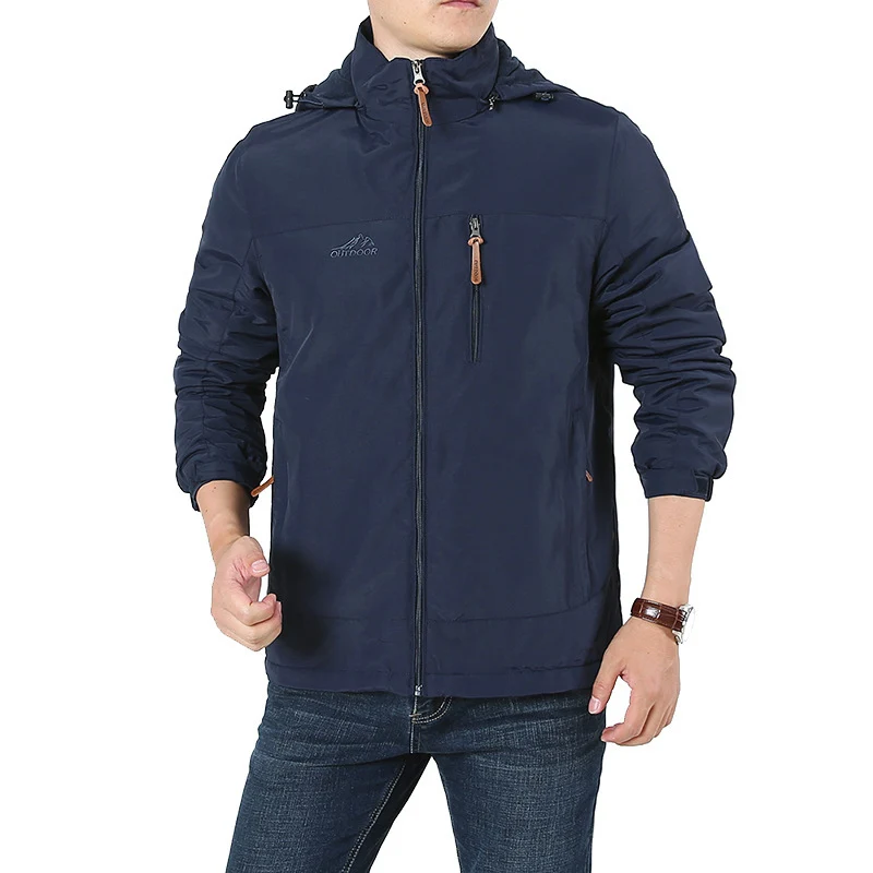 Herren Atmungsaktive Minimalistische Softshell‑Fieldjacke mit Stehkragen und Brustzip Drune