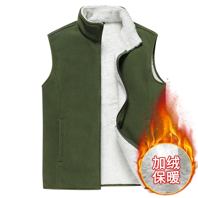 Herren Ärmellose Microfleece‑Weste mit Stehkragen und verdecktem Zweiwege-Reißverschluss Drune