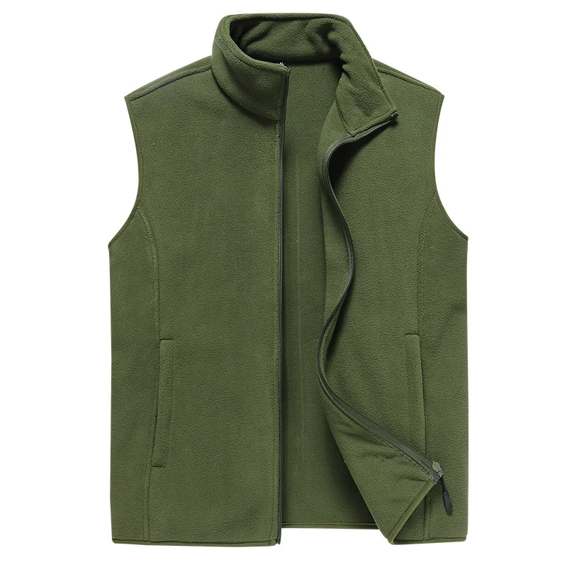 Herren Ärmellose Microfleece‑Weste mit Stehkragen und verdecktem Zweiwege-Reißverschluss Drune