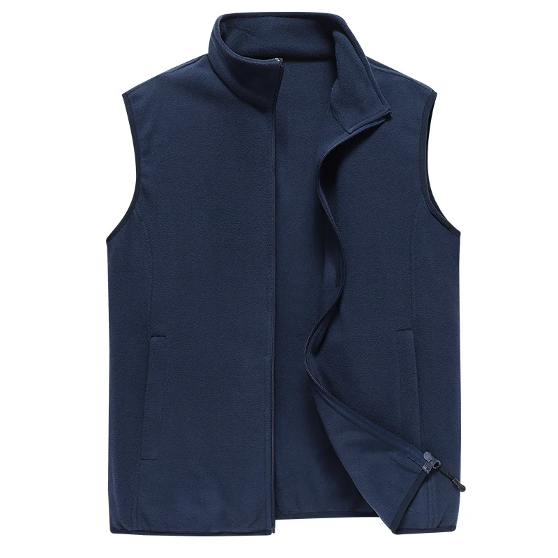 Herren Ärmellose Microfleece‑Weste mit Stehkragen und verdecktem Zweiwege-Reißverschluss Drune