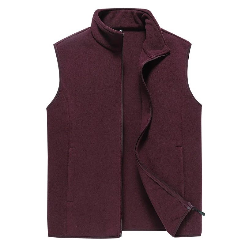 Herren Ärmellose Microfleece‑Weste mit Stehkragen und verdecktem Zweiwege-Reißverschluss Drune