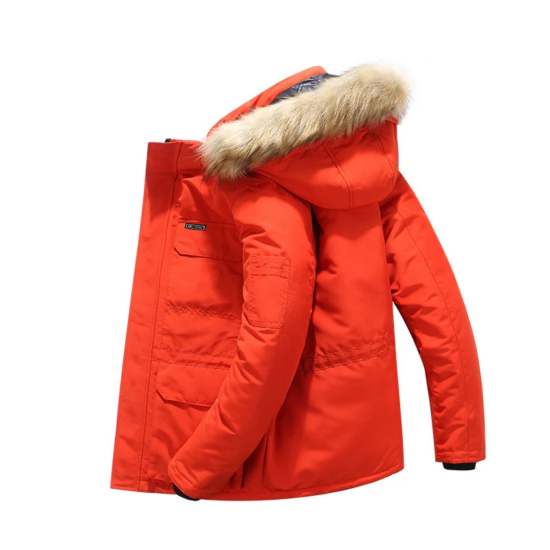Herren Arctic-Expeditionsparka mit gefütterter Thermoisolierung und abnehmbarer Kunstfellkapuze Drune