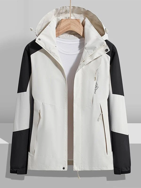 Damen zweilagige wasserdichte Outdoor‑Jacke mit Kapuze, atmungsaktiver Membran und verstellbarer Taille Drune