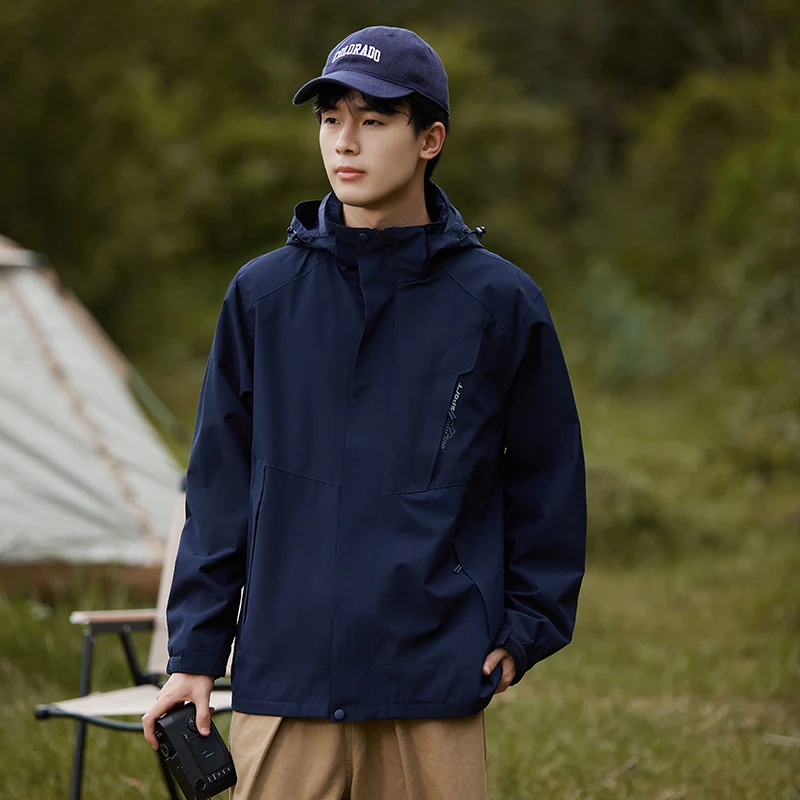 Damen zweilagige wasserdichte Outdoor‑Jacke mit Kapuze, atmungsaktiver Membran und verstellbarer Taille Drune