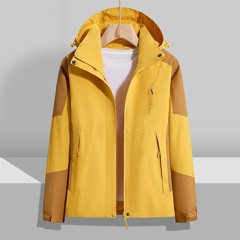 Damen zweilagige wasserdichte Outdoor‑Jacke mit Kapuze, atmungsaktiver Membran und verstellbarer Taille Drune
