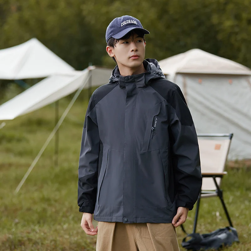 Damen zweilagige wasserdichte Outdoor‑Jacke mit Kapuze, atmungsaktiver Membran und verstellbarer Taille Drune