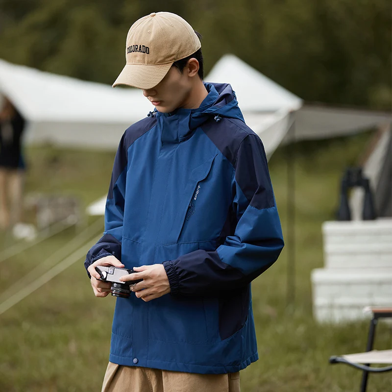 Damen zweilagige wasserdichte Outdoor‑Jacke mit Kapuze, atmungsaktiver Membran und verstellbarer Taille Drune
