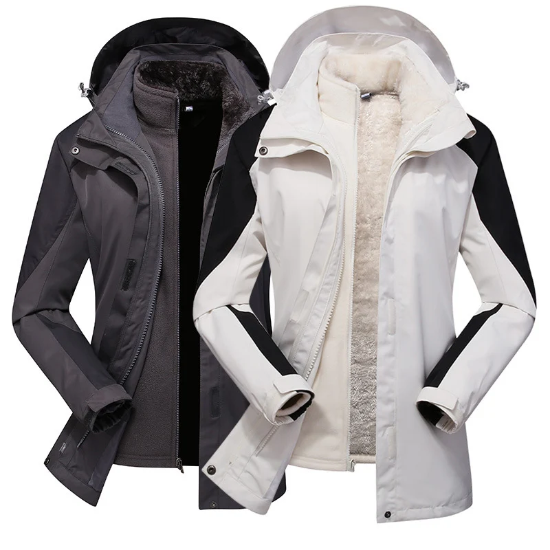 Damen zweilagige Softshelljacke mit herausnehmbarer Teddyfleece-Innenjacke und verstellbarer Kapuze Drune