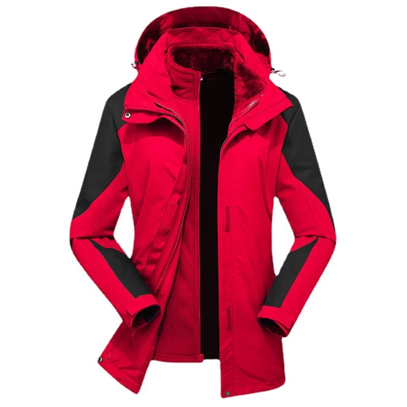Damen zweilagige Softshelljacke mit herausnehmbarer Teddyfleece-Innenjacke und verstellbarer Kapuze Drune